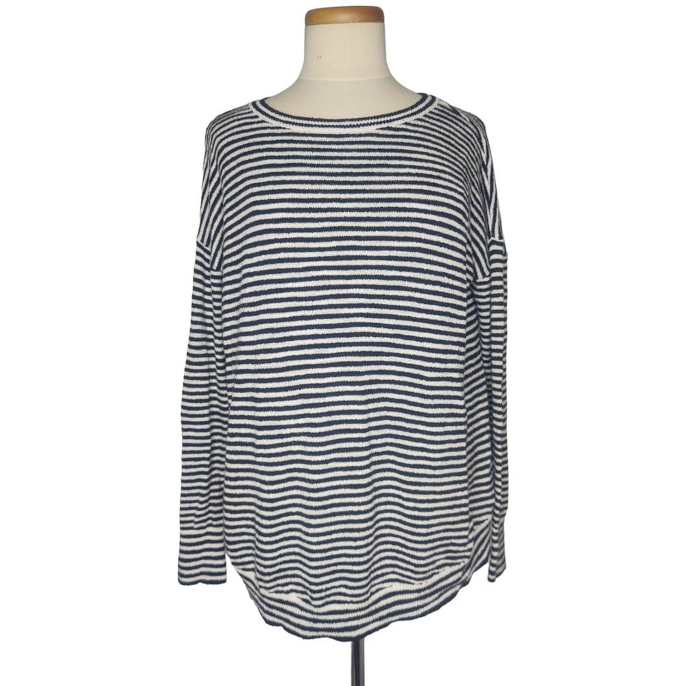LOFT Black and White Stripe Sweater M